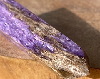 Charoite Tower HQ Point Carving with Flash and beautiful patterns