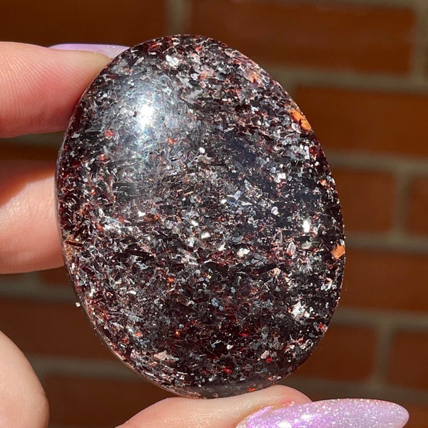 Garnet Palm stone with Mica, AAA Quality Rare Crystal Gifts, #99
