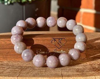 Blue Rose Quartz Bracelet - Stretchy 12mm beads, Rare Gemstone Beads, Collector’s edition Unique Handmade Jewelry