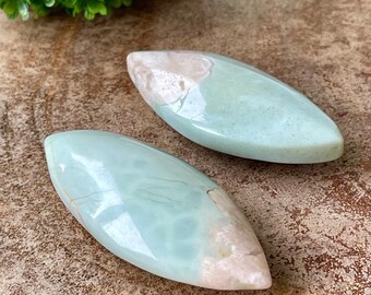 Green Flower Agate Marquee Pocket Stone-Unique Polished Green Pink Agate - you choose