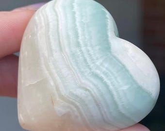 Caribbean Calcite Puffy Crystal Heart