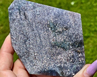 Iolite Slab with Hematite and Confetti, AAA Iolite Rare Find Crystals, Cordierite, Dichroite, Water Sapphire #33