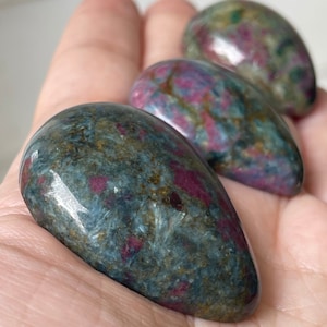 Ruby in Kyanite Teardrop Cabochon