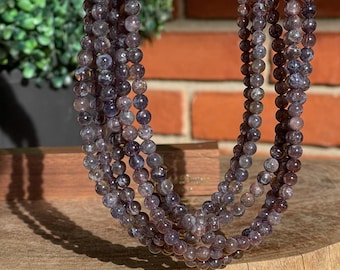 Iolite Sunstone Necklace - Infinity Strand, Gemmy Iolite triple strand bracelet, Collector’s edition handmade Unique Jewelry