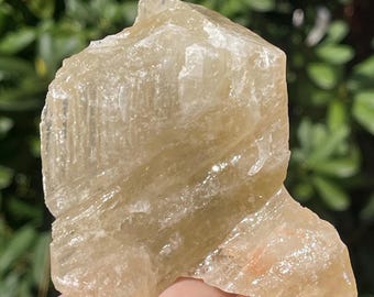 Yellow Calcite XL Rough Crystal from Mexico, Natural Calcite Raw Specimen, Lapidary Rock, Unique Display Mineral ( 495)