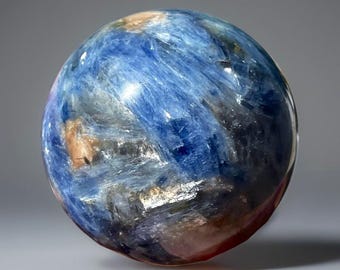 Deep Blue Kyanite Sphere, Natural Kyanite in Quartz Crystal Ball