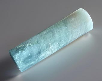 Aquamarine Cylinder, Polished Gemmy Blue Aquamarine with Confetti flash, Soothing Brazilian Crystal, March Birthstone