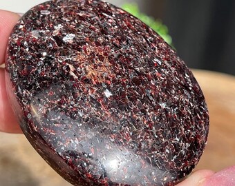 Almandine Garnet Palm stone with Mica AAA Quality Rare Crystal’s