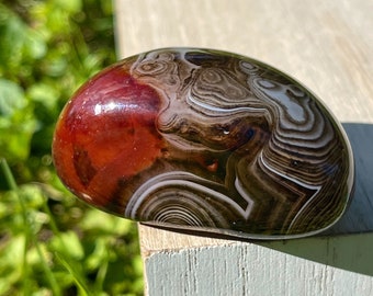 Carnelian Sardonyx Freeform Red Black Yellow