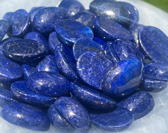 HQ Lapis lazuli Cabochons, deep blue AAA Grade, flat back, Perfect for jewelry, diy and crafts