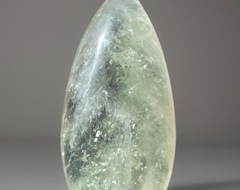 Prasiolite Flame Freeform Drop, Unique Green Quartz Crystal (316)