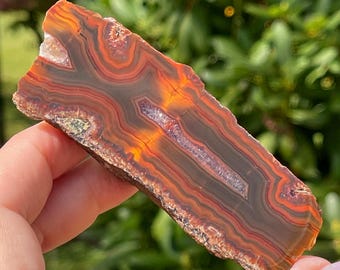 Condor Agate from Argentina, Natural Agate Front Polished & Rough Specimen