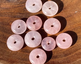 Rose Quartz Donut | MINI Rose Quartz carving | Crystal Donuts | Crystal Sphere Stand