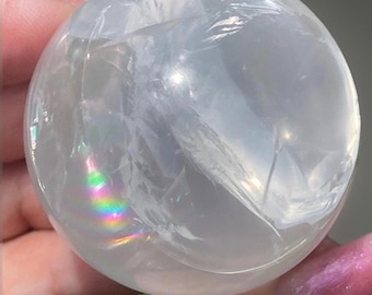 Girasol Quartz Sphere Full of Rainbows , Gemmy HQ Polished Quartz Crystal ball