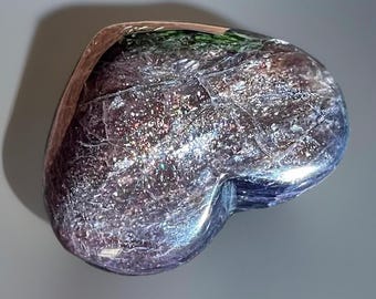 Iolite Sunstone Heart, Natural Gemmy Cats eye Iolite, Collector’s edition Rare & Unique Crystal