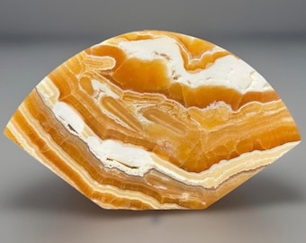 Orange Calcite Statement Slab - No. 9, Stunning One of a kind Natural Orange Stone