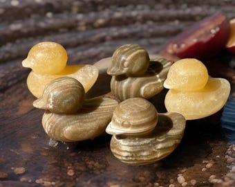 Mini Crystal Duck, Orange Calcite Duck, Chocolate Crystal Duckie, Calcite Small Duck, Cute Miniature Crystals