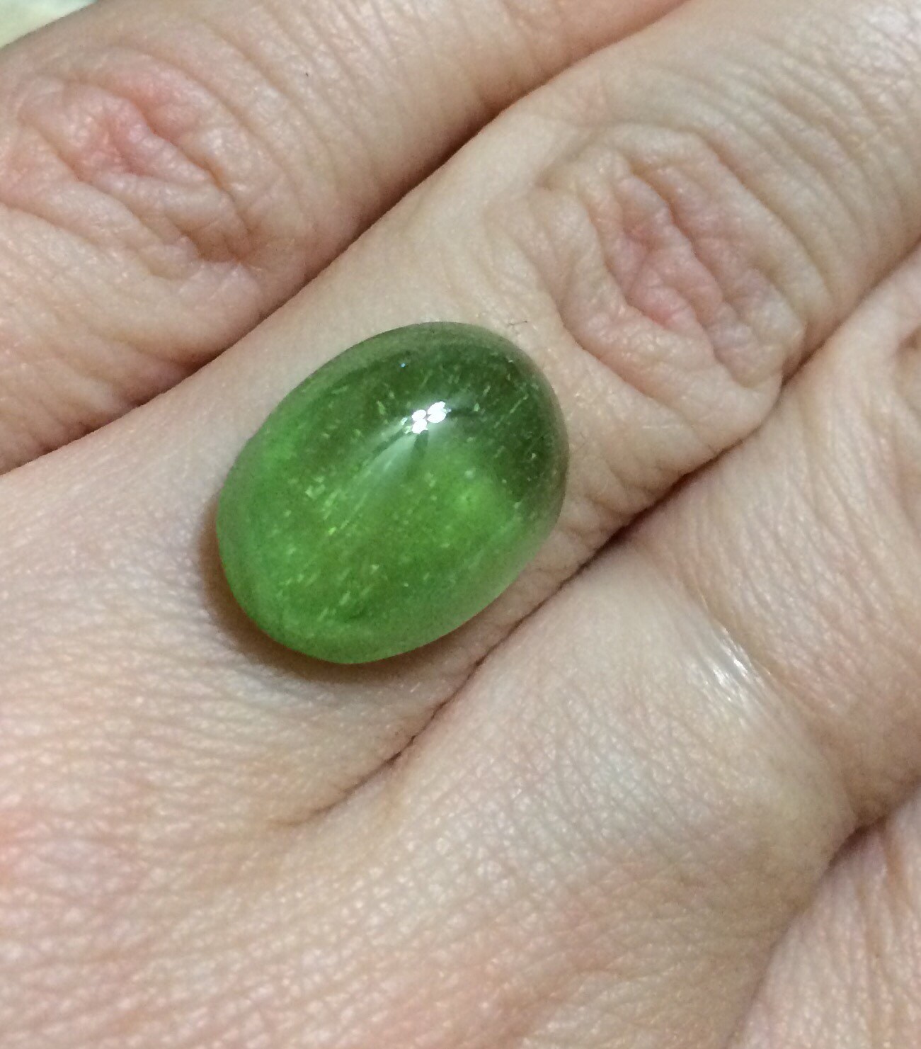 9.5 cts Natural Green Peridot oval cabochon cut. Natural Huge Etsy