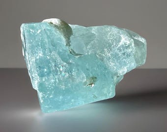 Aquamarine Gemmy Rough Specimen: Stunning Blue Color Brazilian Aquamarine Gemstone Raw Mineral ( 410)