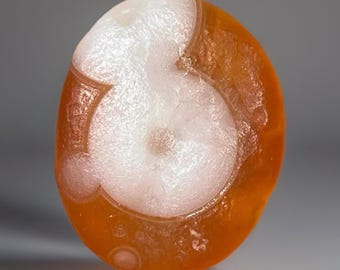 Gobi Eye Agate Bright Orange with Beautiful Orbicular Patterns, Collectors Edition Rare desert agate