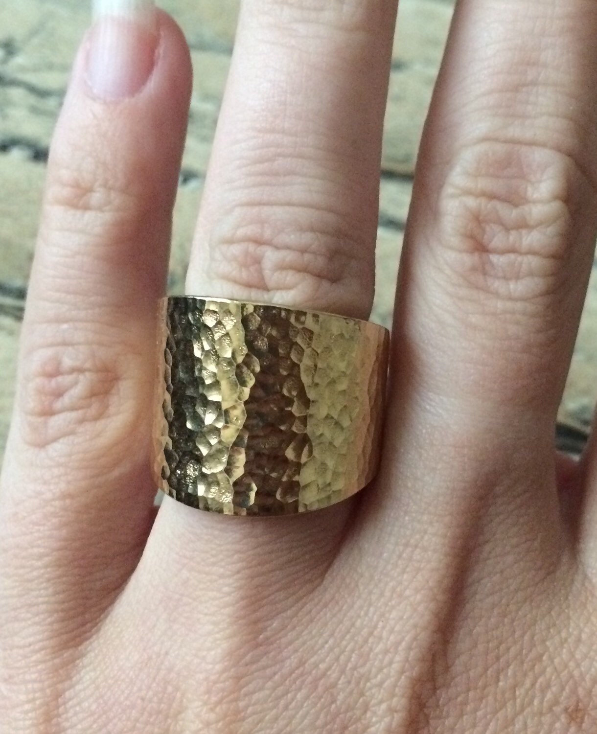 Sparkle Sparkle ! 14K Gold Over Resin Hammered & Polished