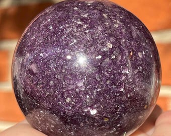 Purple Lepidolite Large Sphere, Collectors Crystal Orb, Purple Crystal Ball (21)