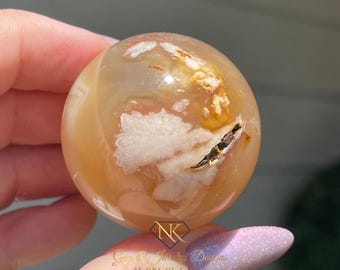 Flower Agate Sphere with Pink Flowers, Agate HQ Crystal Gifts, #41