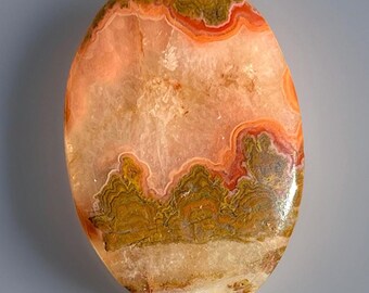 Moroccan Seam Agate Oval Flat Back Mini Palm - Cabochon Gemstone