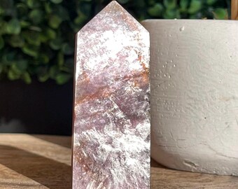 Gem Lepidolite Crystal Point deep purple color, AAA Quality Rare Mica Crystal