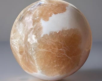 Scolecite w/ Peach STILBITE Crystal Sphere: Collectors Crystal From India (395)