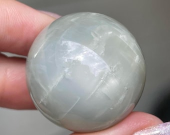 Sage Grey Jelly Moonstone Sphere, Energy Crystal, Natural Silky Moonstone Ball, Meditation Energy Crystal Rock (448)