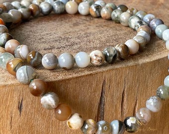 8th Vein Ocean Jasper 20 Inch Necklace , Orbicular Ocean Jasper old stock beads, Jelly ocean Jasper collectors edition jewelry