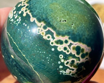 Kabamby Ocean Jasper Sphere, Madagascar Vein Ocean Orbicular Jasper