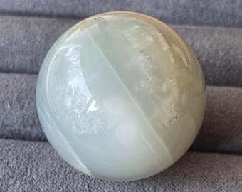 Sage Green Moonstone Sphere, Silky Moonstone Polished Stone, Rare Crystal Find (230)