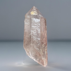 Lemurian Seed Quartz Point – Pink Toned Crystal from Brazil, Natural Striations, High Vibration Crystal, Rare Collector&#39;s Piece