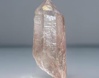 Lemurian Seed Quartz Point – Pink Toned Crystal from Brazil, Natural Striations, High Vibration Crystal, Rare Collector's Piece