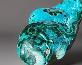 Malachite & Chrysocolla Polished Freeform Natural Crystal Specimen