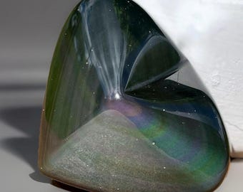 Rainbow Obsidian XL Crystal Heart