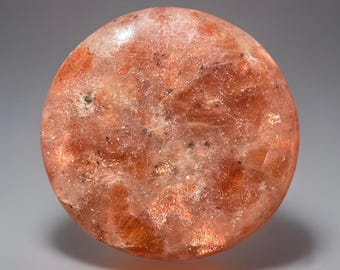 Arusha Sunstone Cookie Flat, Golden Confetti Sunstone Polished Crystal Pocket Round