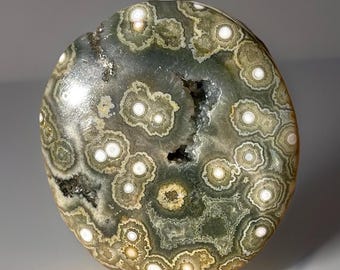 7th Vein Ocean Jasper Freeform with Green Quartz and Beautiful Flowers - #83
