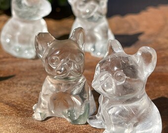 Crystal French Dog Carving | Quartz , smoky, quartz French Bulldog | Home decor , Crystal gifts | Mini Crystal home decor