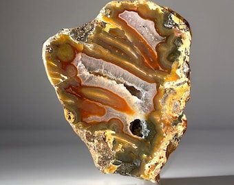 Laguna Agate - Mirror Front Polished with Stunning Banding, Collectors Natural Rare México agate