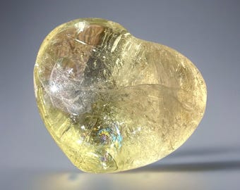 Citrine Crystal Heart Carving - You Pick, Gemstone Puffy Heart