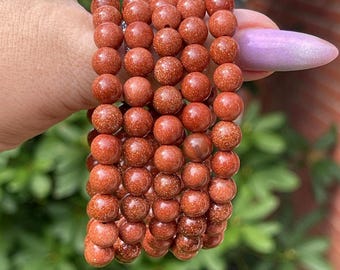 Goldstone Beaded Bracelet - #8MM
