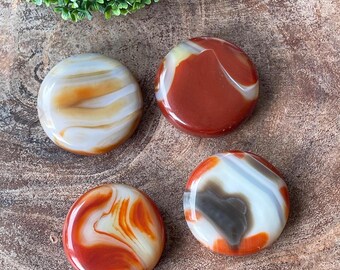 Carnelian Agate Flat Disks- You Pick, Crystal Pocket Rocks