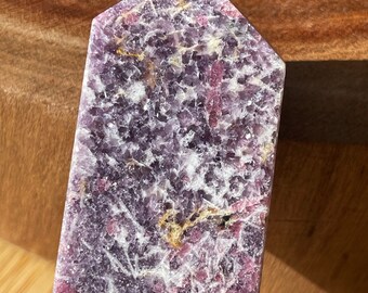 Unicorn Stone Tower | Pink Tourmaline Lepidolite Smoky| Madagascar Lepidolite Crystal Point | Natural Crystal Home Décor | Crystal Gifts |