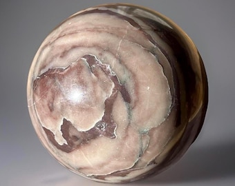 Purple Zebra Jasper Sphere – Crystal mauve banding Orb – Natural Unique Rock