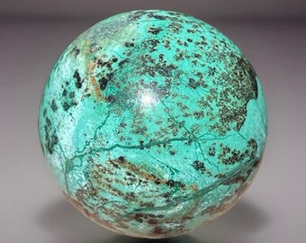 Turquoise Sphere, Natural Scenic Landscape Crystal Ball, Polished Gemstone Specimen (452)