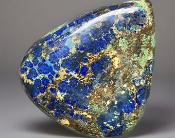 Azurite Cabochon • Natural High-Grade Blue & Green Cab • Rare Carving Stone • Jewelry Making Gemstone Crystal