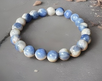 Kyanite in Quartz Beaded Bracelet • Layering Crystal & Gemstone Jewelry